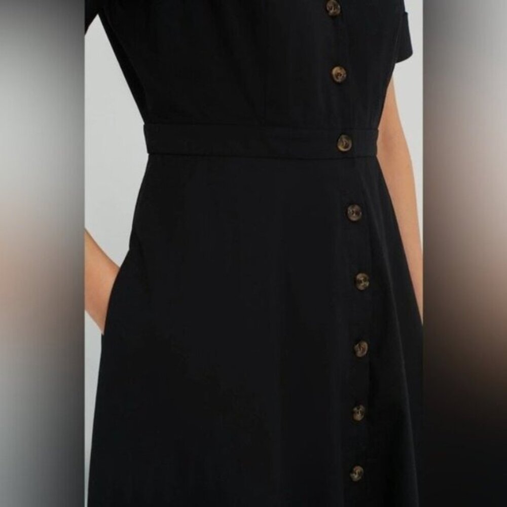 Tuckernuck Black V‑Neck Button Front Maxi Dress - Picture 3 of 15